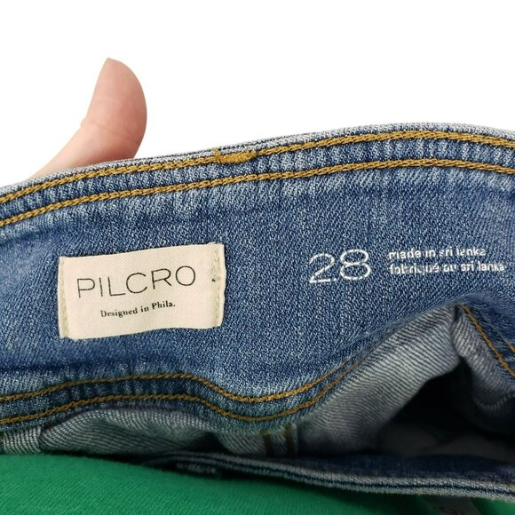 Pilcro Wide Leg Cropped Blue Jeans Womens 28 Anthropologie - Picture 5 of 10